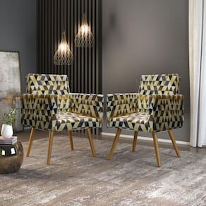 Kit 03 Poltronas Decorativas Sala Estampada