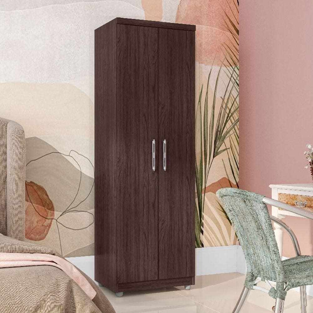 Armário Multiuso Organizador 2 Portas Sabrina 60cm Castanho - Ajl Móveis