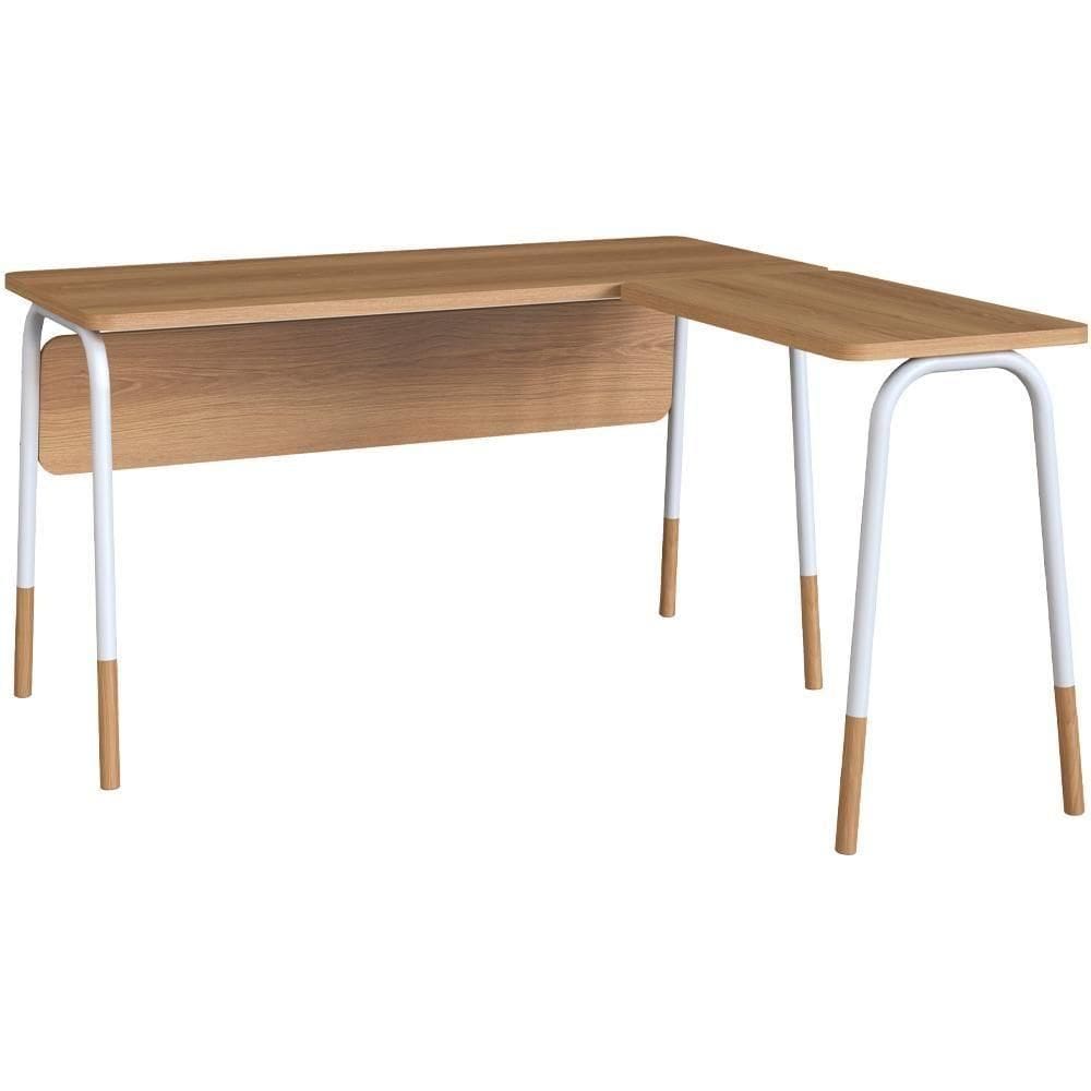 Mesa Escrivaninha Em L 136 Cm 28001 Hanover Branco Artesano Hanover Branco
