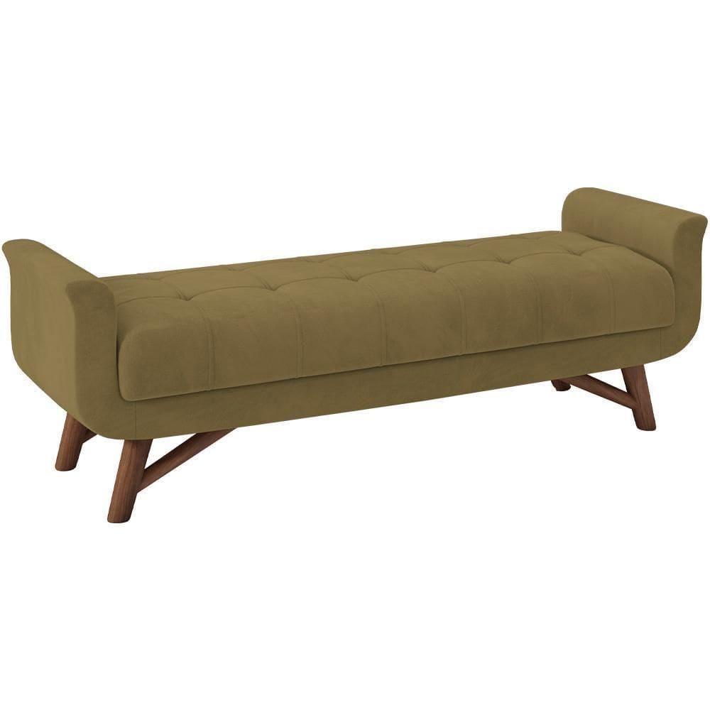 Puff Recamier 160 Cm Pes Madeira Leville Veludo Sl 945 Peer