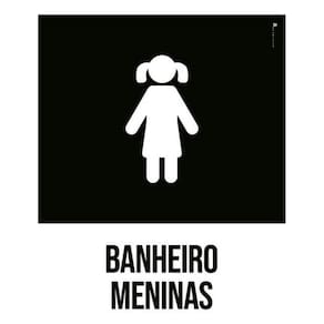 Kit 3 Placas Banheiros Meninas Desenho