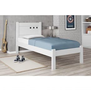 Cama Solteiro Paola Ii Branco Com Colchão - Framar Móveis