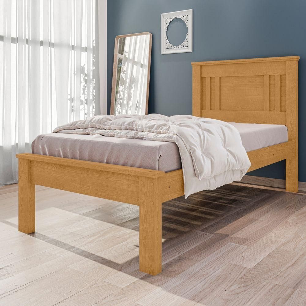 Cama De Solteiro Com Pés Macaé Naturalle Off White