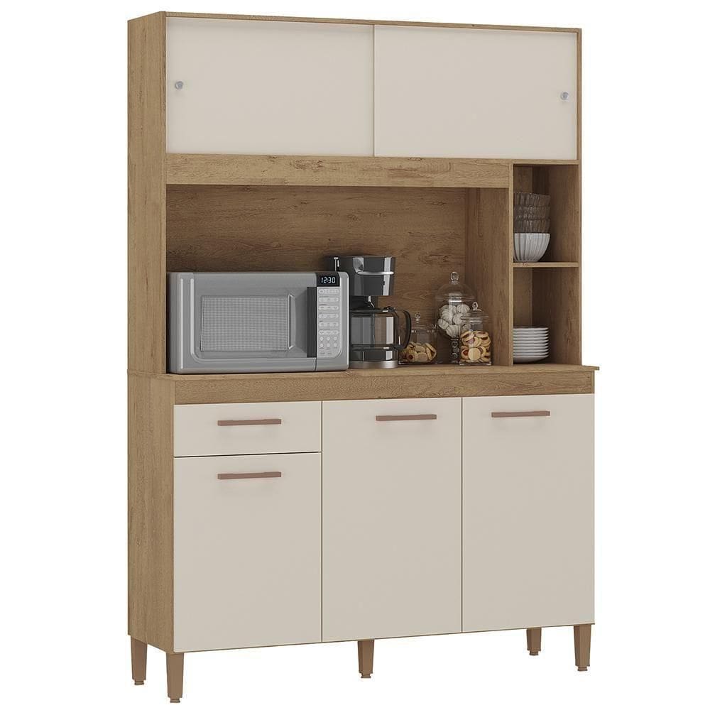 Armario Cozinha Ceara Com 5 Portas Canelato-off White Canelato-off White