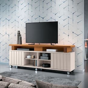 Bancada Decorativa Grohl 1.3 Porta Deslizante Tv Até 70 Pol Off White-cinamomo G26