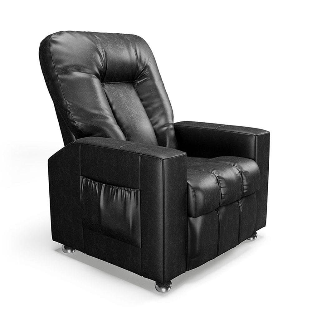Poltrona Do Papai Reclinável Para Cinema Sora Pu Fh1 - D`rossi Cor Preto