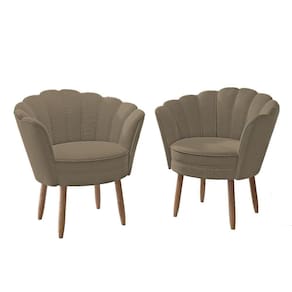 Kit 2 Poltronas Para Sala Quarto Decorativas Salao De Beleza Cor: Capuccino