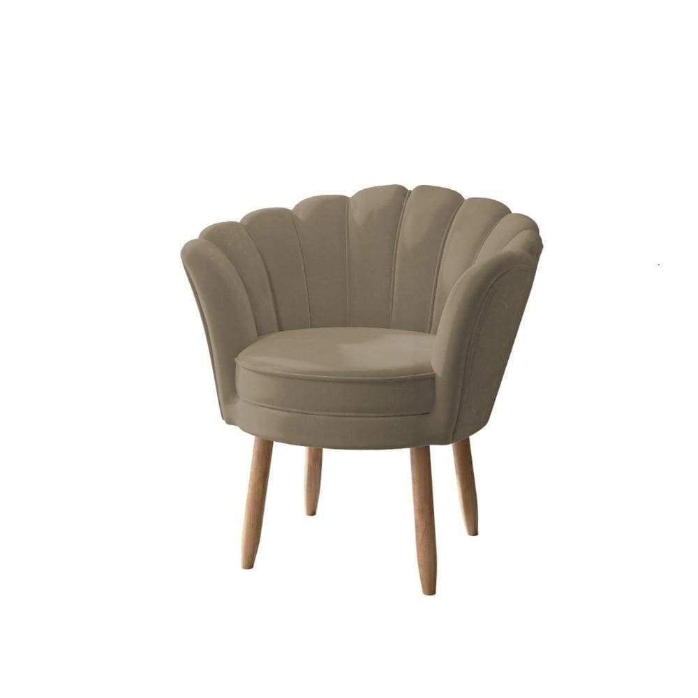 Poltrona Para Quarto Decoração Confortável Balaqui Decor Cor:capuccino Capuccino