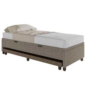 Bicama Casal Box Com Baú 138x188cm Samy S05 Linho Marrom - Mpozenato