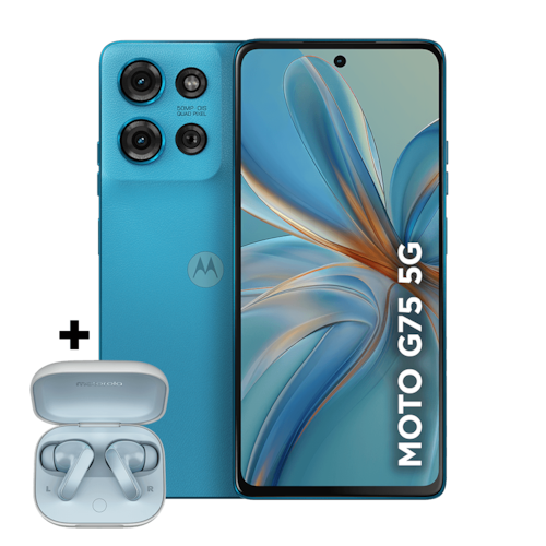 imagem-Smartphone Motorola Moto g75 5G + Moto Buds - 256GB 16GB (8GB RAM+8GB Ram Boost) e 50MP Sony Lytia 600 Camera Moto AI Ultrarresistencia militar - Azul