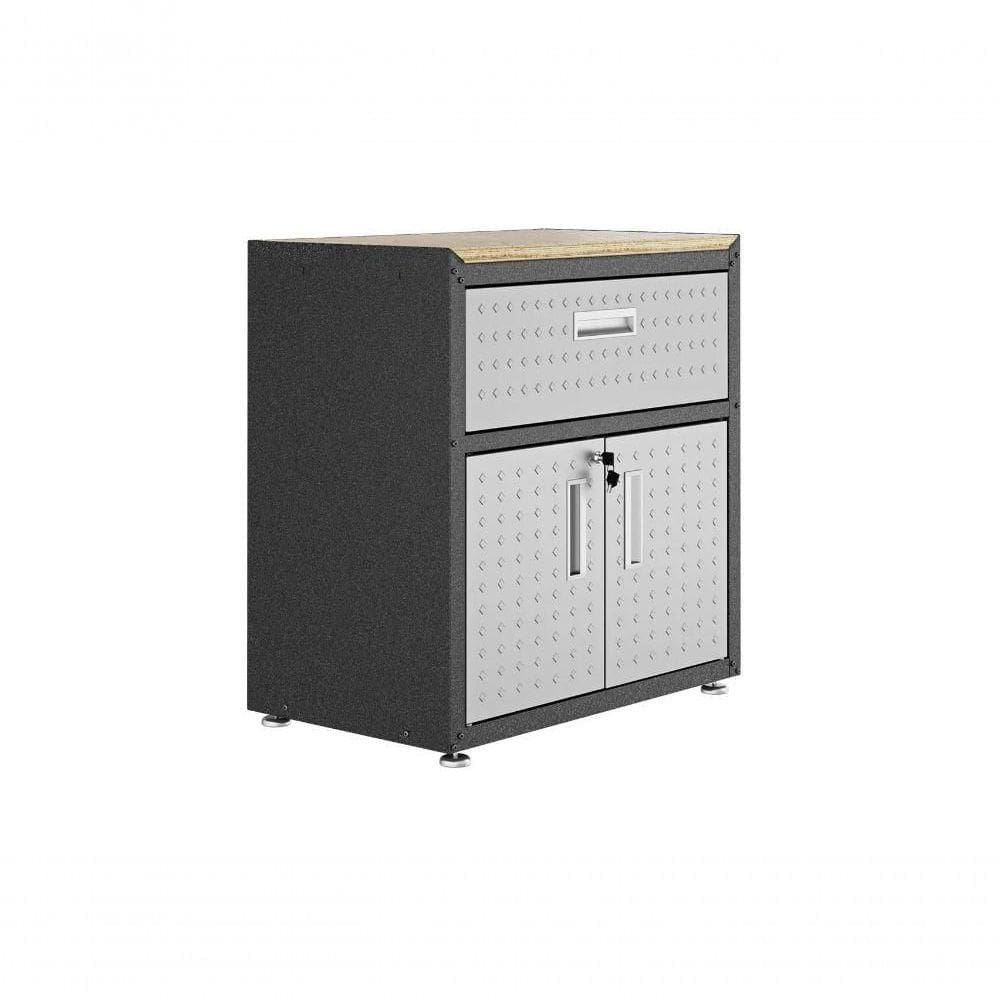 Balcão Multiúso Titanium Itatiaia 2 Portas 1 Gaveta Preto com Cinza