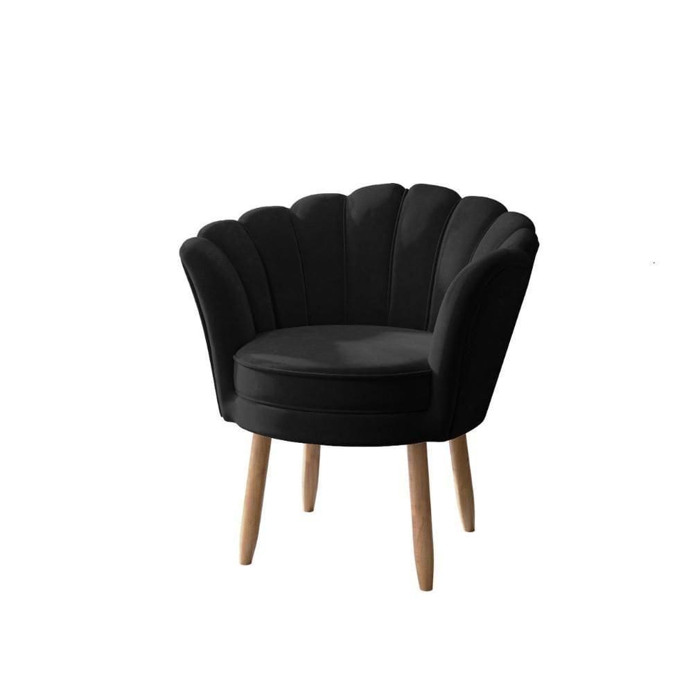 Poltrona Para Quarto Decoração Confortável Balaqui Decor Cor: Preto