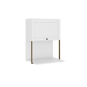 Armário Aéreo Milla 1 Porta Branco Tubo Ouro Velho Carraro