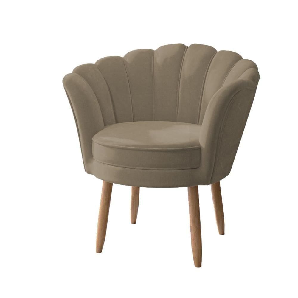 Cadeira Para Recepção Clientes Poltrona Salao Lash Design Cor: Capuccino
