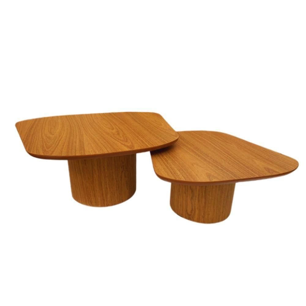 Conjunto Mesas De Centro Organica Madeira Freijó