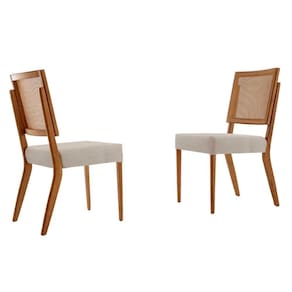 Conjunto Com 2 Cadeiras Aila Moderna Mobília Linho Off White-cinam.imbuia