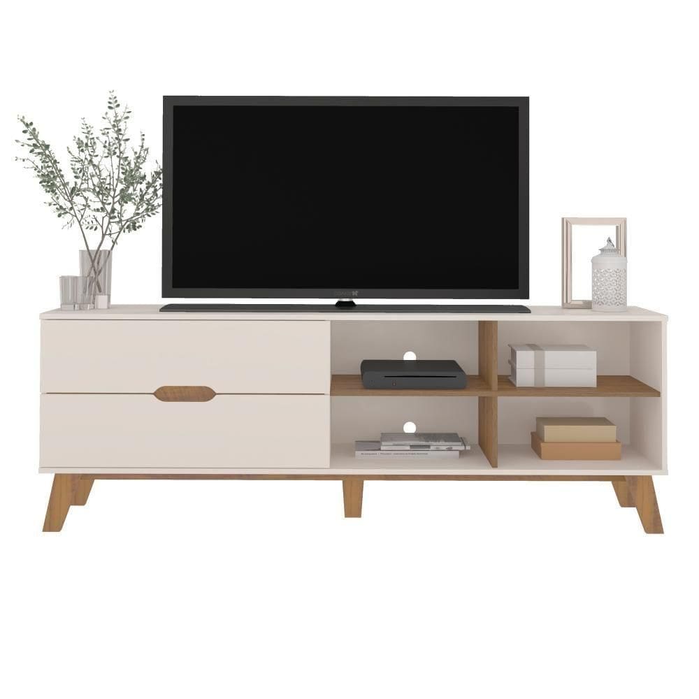 Rack Para Tv Até 75&quot; Verona Off White/pinho Artely Off White/pinho