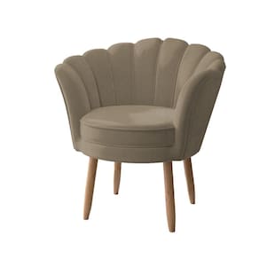 Poltrona Confortável Recepção Salão Quarto De Menina Flor Cor: Capuccino