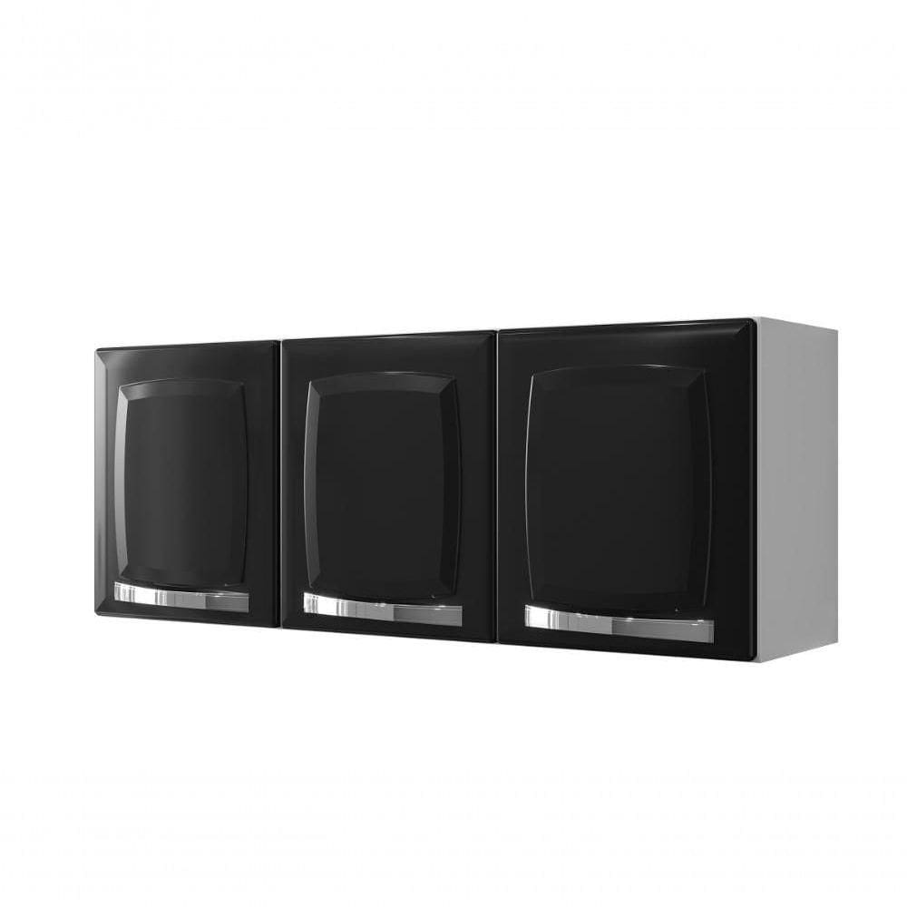 Armário Aereo De Cozinha Itatiaia Rose Com 3 Portas Preto - Arm-105