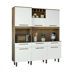 Cozinha Veneza 6 Portas 3 Gavetas Cinamomo Off White Batrol Cinamomo Com Off White