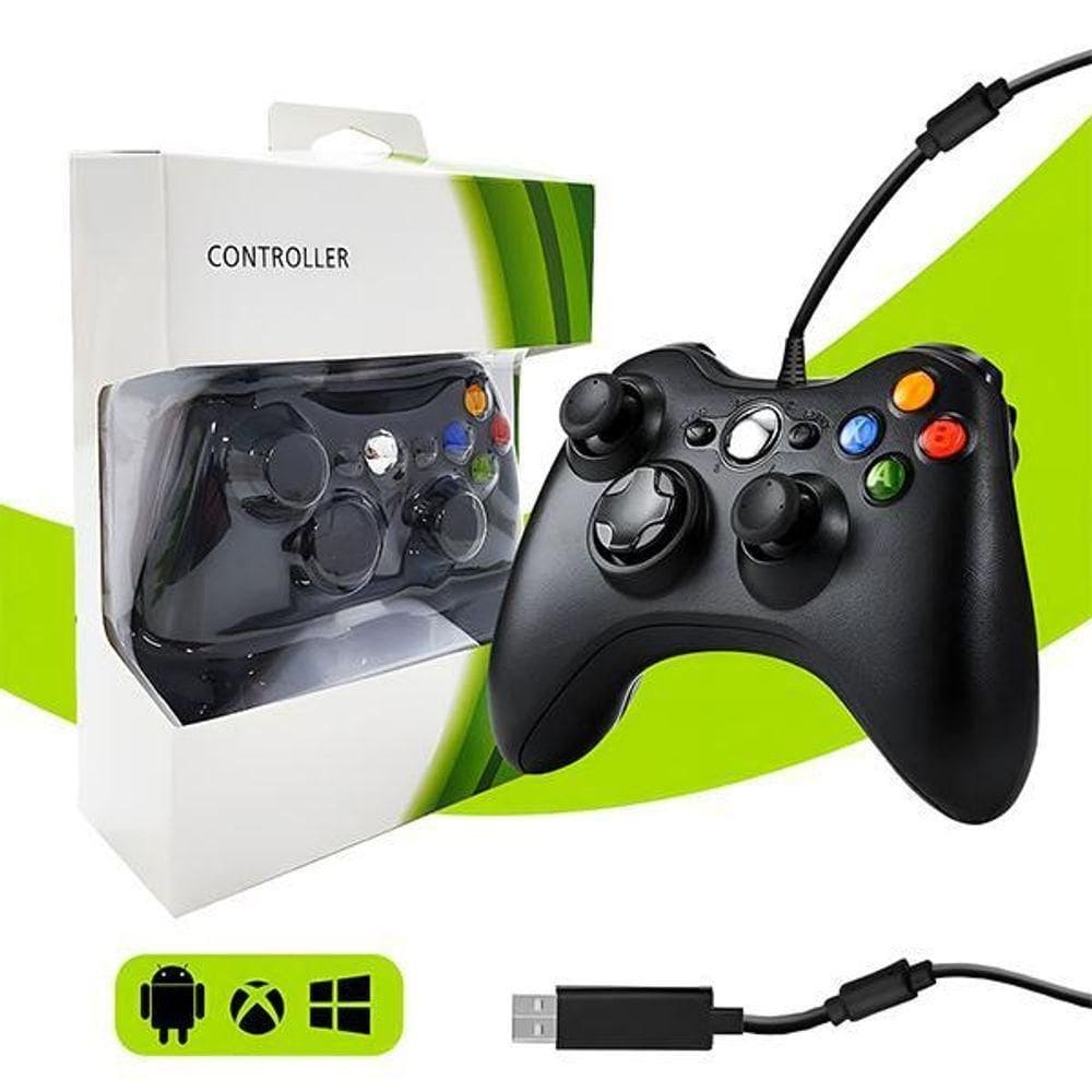 Controle Com Fio Usb Xbox 360 Joystick Compatível Com Pc