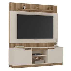Home Painel Sala Para Tv 70 Polegadas Com 2 Portas Off White-canelato+3d Off White-canelato+3d