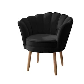 Poltrona Confortável Recepção Salão Quarto De Menina Flor Cor: Preto