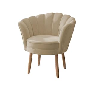 Poltrona Confortável Recepção Salão Quarto De Menina Flor Cor: Bege