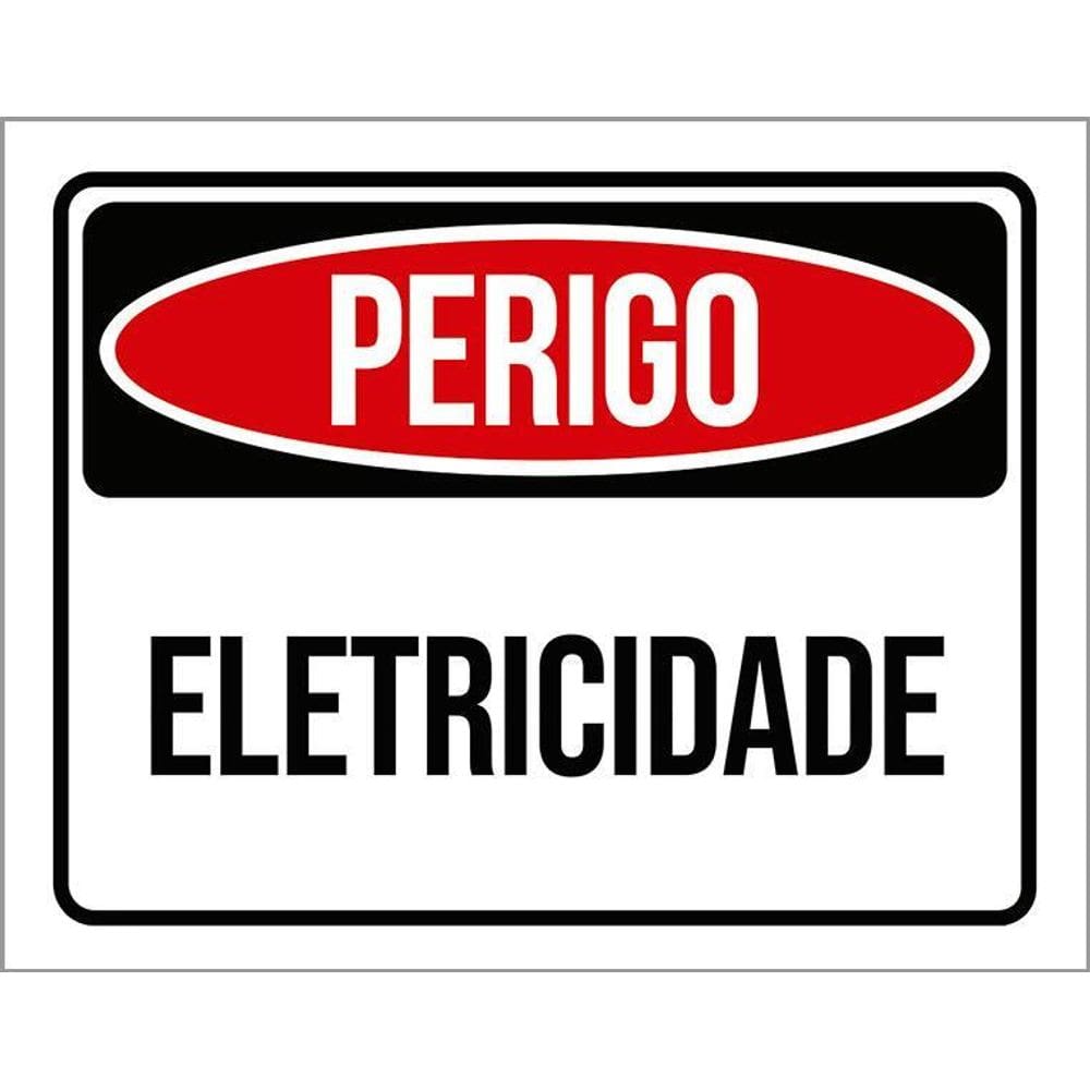 Placa De Sinalização - Perigo Eletricidade 36X46
