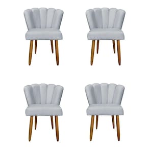 Kit 4 Cadeiras Para Mesa De Jantar Flor - Balaqui Decor Cor: Cinza