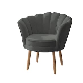 Poltrona Confortável Recepção Salão Quarto De Menina Flor Cor: Cinza