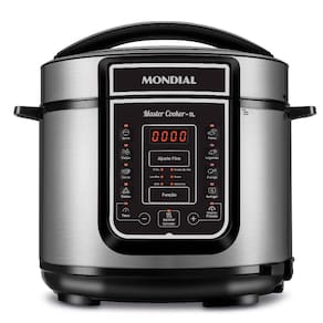 Panela de Pressão Elétrica 5 Litros Mondial Master Cooker PE38 Preta com Prata 127V
