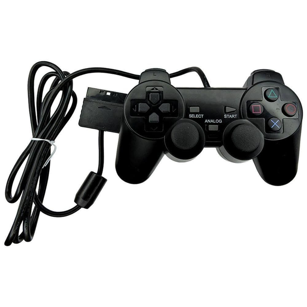 Controle Analógico Com Fio Para PS2 Preto