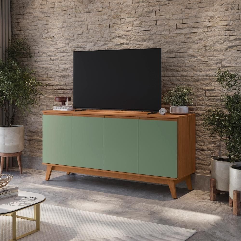 Aparador Kappesberg 4 Portas Canela/verde 156cm