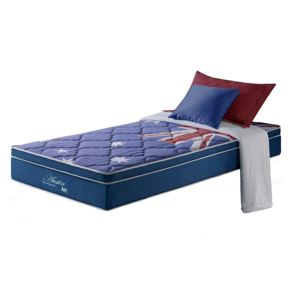 Colchão Solteiro Austin Molas Superlastic 88x188x26cm Azul