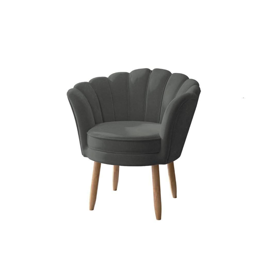 Poltrona Para Quarto Decoração Confortável Balaqui Decor Cor: Cinza