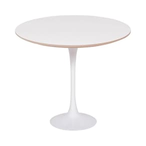 Mesa Saarinen Lateral Fórmica Branca 42cm - Base Branca