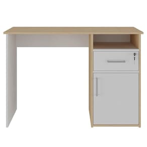 Mesa Escrivaninha Home Office 110cm Ally A06 Carvalho/branco - Mpozenato