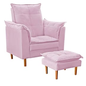 Poltrona Decorativa Sala De Estar Quarto Leitura Paris Suede Rosê