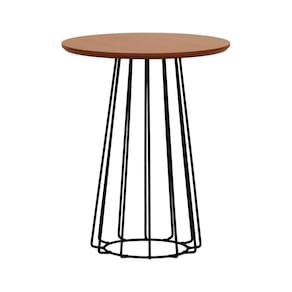 Mesa Lateral Raiada ø45x56cm Preto-amêndoa