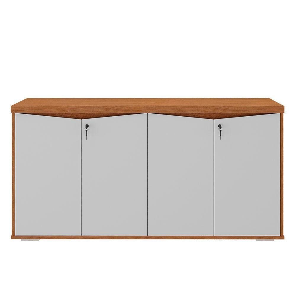 Balcão Para Escritório Com Chave 148cm Corp A06 Freijó/branco - Mpozenato