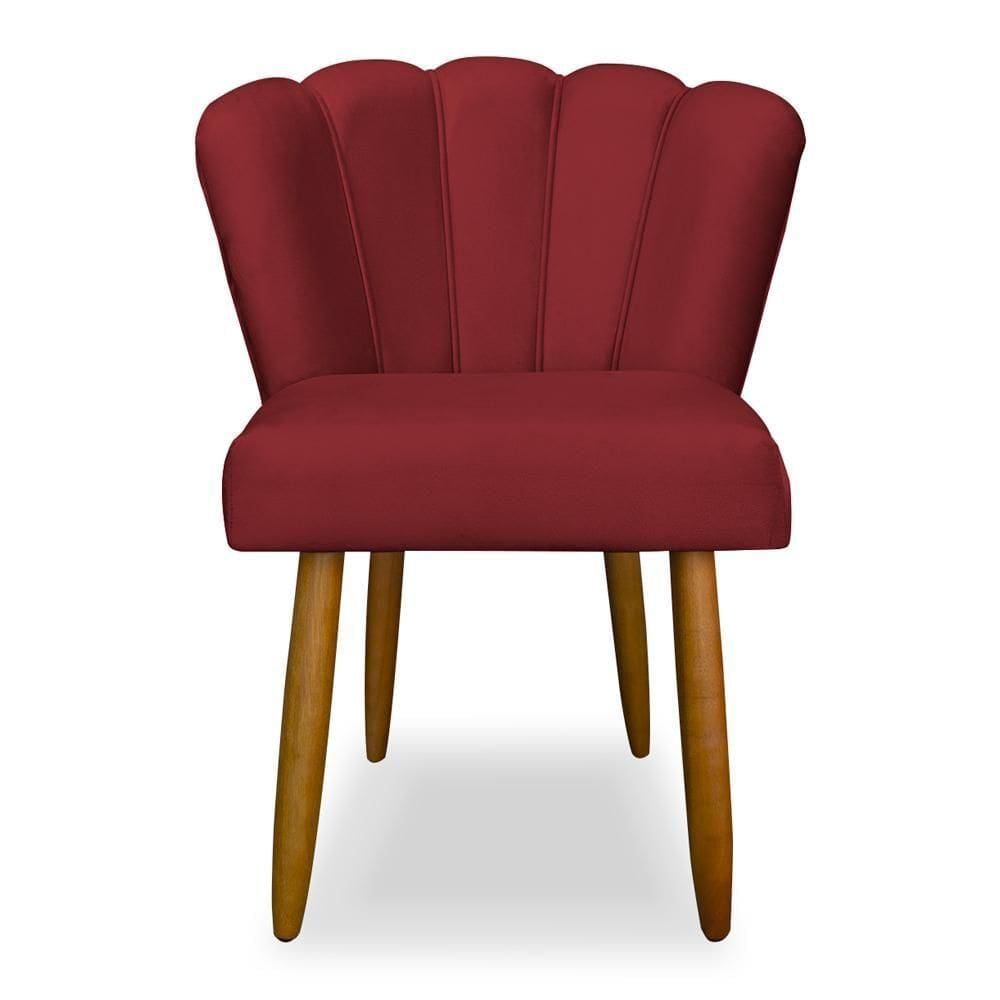 Cadeira Para Penteadeira Quarto Modelo Flor - Balaqui Decor Cor: Vermelho