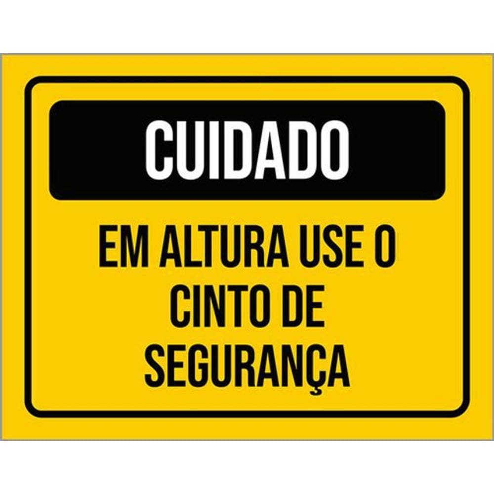 Kit 3 Placas Cuidado Em Altura Use Cinto De Segurança