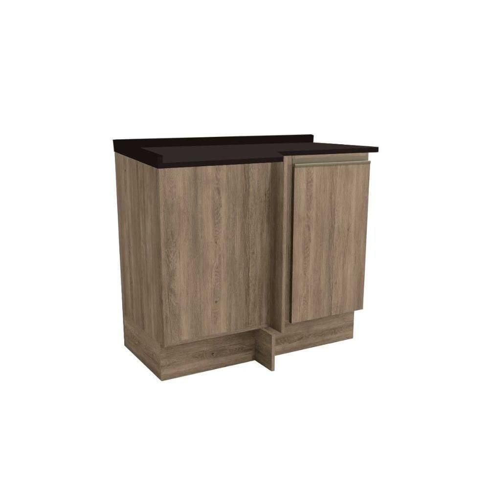 Balcão De Cozinha Maxxi G748 Canto Reto 1 Porta C-tampo 80cm Nogal-preto - Kappesberg