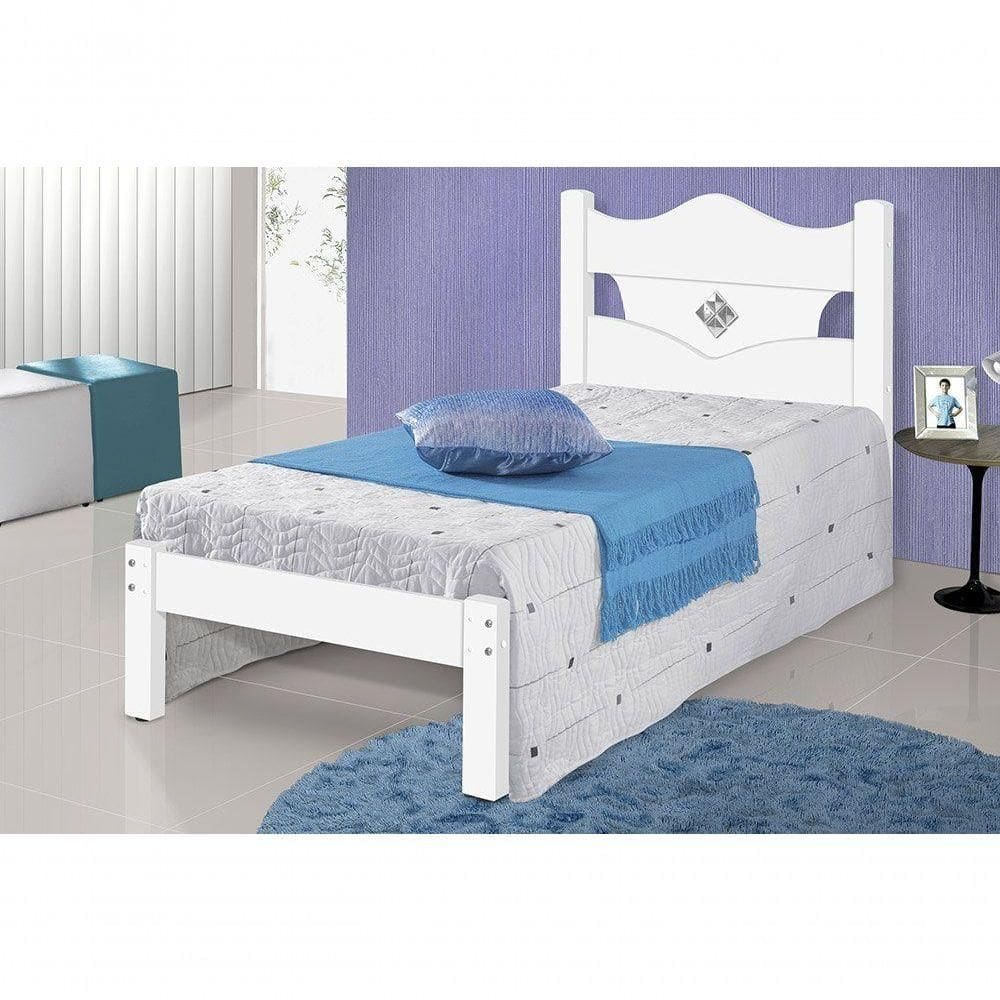 Cama Solt. Julia Bco-azul-rosa-lilás C- Colchão - Carmolar
