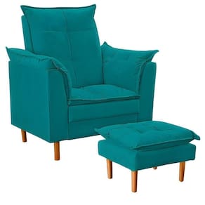 Poltrona Decorativa Sala De Estar Quarto Leitura Ibiza Suede Cor:azul Turquesa