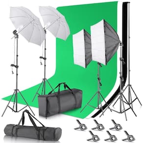 Kit Iluminação Estúdio Tz012 Suporte E Fundo Infinito 3X3.6M