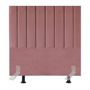 Cabeceira Estofada Cama Solteiro Box 100 Cm Carolina Veludo E Frame Cor:rosé