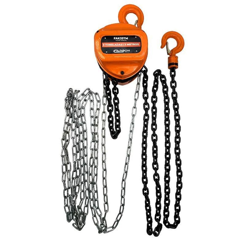 Talha Manual 3000Kg 3 Toneladas 3 Metros Fak33Tm Carbon Fak