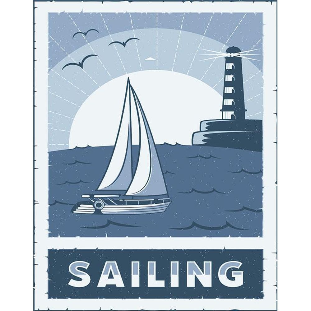 Kit 3 Placas Decorativa - Sailing Navio Barco